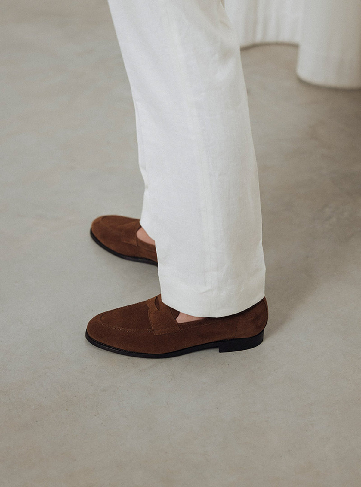 The Penny Loafer - Medium Brown Suede