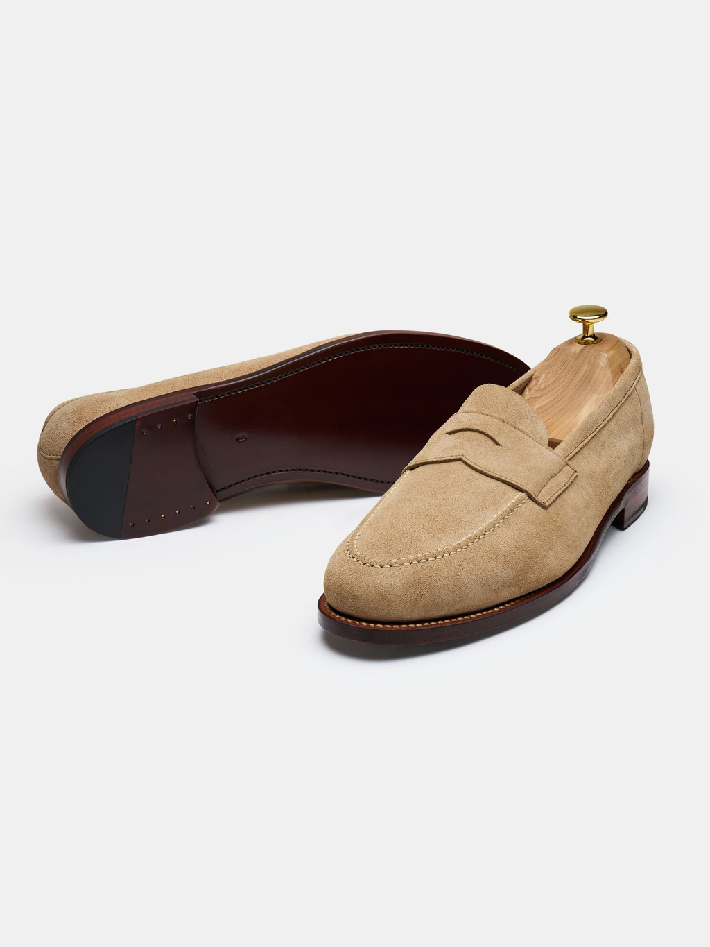The Penny Loafer - Sand Suede - Unlined
